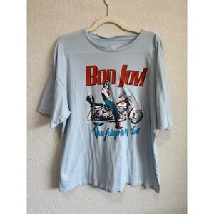 Bon Jovi The American Tour Graphic T Shirt Light Biker Grunge Cotton Size L